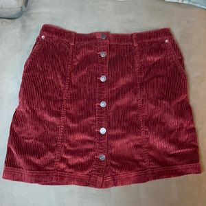 Abercrombie Burgundy Corduroy Skirt